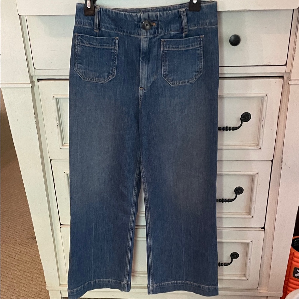 Pilcro The Skipper crop wide leg high waist Denim Jeans size 26 Anthropologi